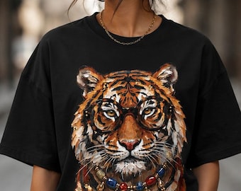 Glam Tiger PNG, Bling Tiger PNG, Western Coquette Tiger PNG, Modetiger Sublimeringsdesign, Boho Tiger Clipart, Boujee PNG