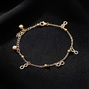 Bracelet de cheville doré à breloque infini pour femme