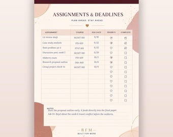 Notizblock zur Terminplanung für Aufgaben | Studienplaner | Akademischer Organizer (40 Seiten) 8,5 x 11 Zoll