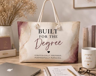 Gebaut für den Abschluss Tasche | Graduierung Tote, Marmor-Schrift