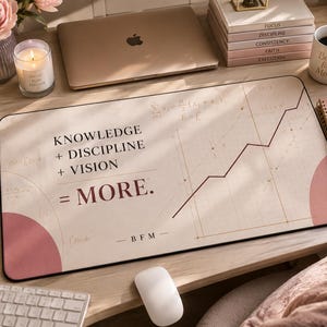 Motivational Desk Mat | Knowledge, Discipline, Vision Formula Office Mouse Pad