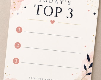 Today's Top 3 Mini Notepad | Daily Priorities Planner | Productivity Pad (5.5 x 6)