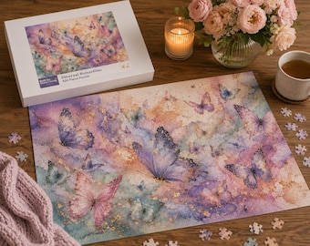 Puzzle di farfalle ad acquerello / Puzzle floreale con farfalle
