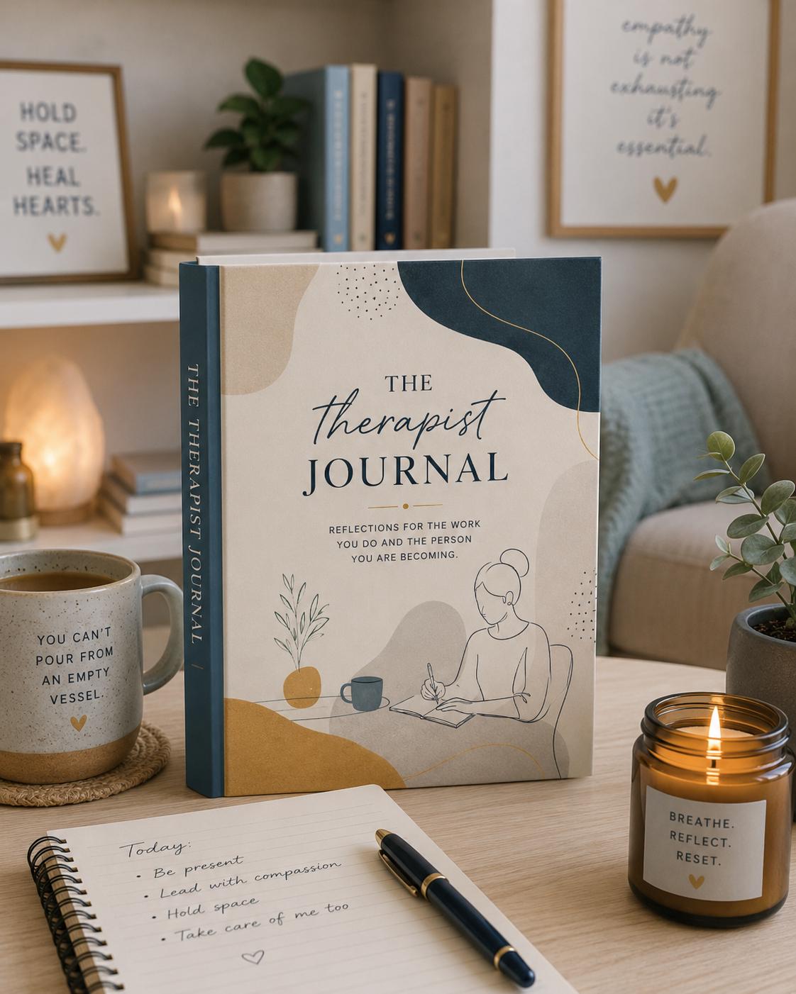 Therapist Journal Hardcover Reflective Therapy Notes, Professional Practice Journal