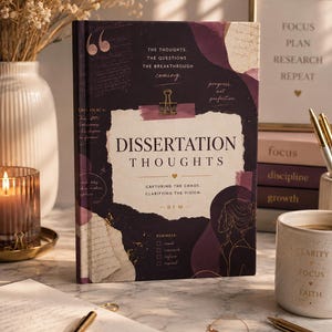 Dissertation Thoughts Hardcover Journal | Academic Planner, Research Notebook