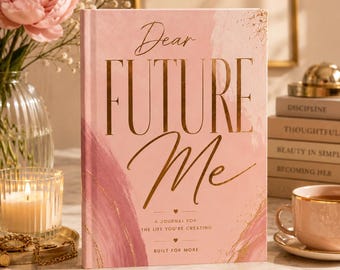 Dear Future Me Journal | Hardcover Matte, Pink Gold Foil