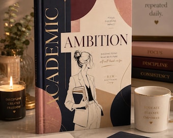 Academic Ambition journal Hardcover Notebook | Motivational Study Planner