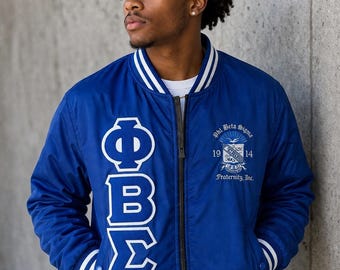Phi Beta Sigma  Sorority Jacket Greek Letter Jacket Fraternity Jacket Custom Embroidered Jacket Probate Jacket Chapter Jacket Line Jacket