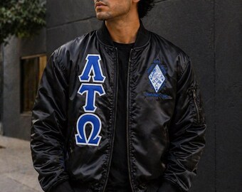Lambda Tau Omega Greek Letter Jacket Sorority Jacket Fraternity Jacket Custom Embroidered Jacket Probate Jacket Line Jacket Chapter Jacket