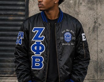 Zeta Phi Beta Sorority Jacket Chapter Jacket Fraternity Jacket Custom Embroidered Jacket Probate Jacket Line Jacket Greek Letter Jacket