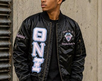 Chaqueta con letras griegas Theta Nu Xi, chaqueta de hermandad, chaqueta de fraternidad, chaqueta bordada personalizada, chaqueta de sucesión, chaqueta de línea, chaqueta de capítulo