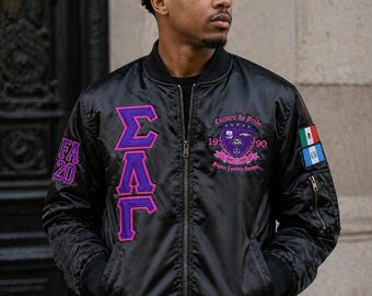 Sigma Lambda Gamma Sorority Jacket Letter Jacket Custom Embroidered Greek Jacket Probate Jacket Chapter Jacket Line Jacket Fraternity Jacket