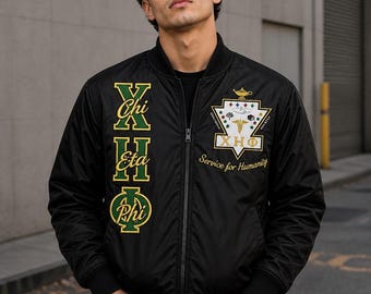 Chi Eta Phi Sorority Jacket Fraternity Jacket Greek Letter Jacket Custom Embroidered Greek Jacket Probate Jacket Chapter Jacket Line Jacket