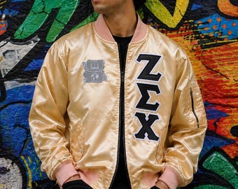 Zeta Sigma Chi Sorority Jacket Chapter Jacket Fraternity Jacket Custom Embroidered Jacket   Greek Letter Jacket Line Jacket Probate Jacket