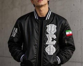 Psi Sigma Phi  Sorority Jacket Fraternity Jacket Greek Letter Jacket Custom Embroidered Jacket Probate Jacket Line Jacket Chapter Jacket