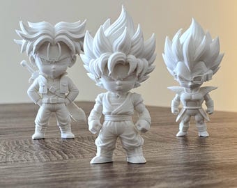 SET Tris actiefiguur Dragon Ball Chibi - Goku, Vegeta en Trunks Dragon Ball Z collectie