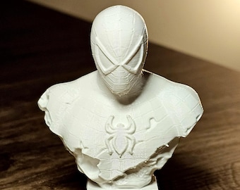 Estatua de busto de Spider-Man impresa en 3D, figura de acción de 8 cm - Colección Marvel