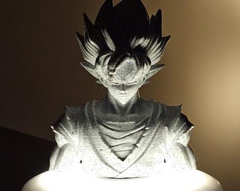 Goku buste Super Saiyan actiefiguur 10 cm marmerlook - Dragon Ball Z collectie beeldje