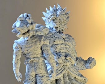 Diorama Broly vs Goku Figura de acción 3D - Estatua de Dragon Ball Z 12 cm
