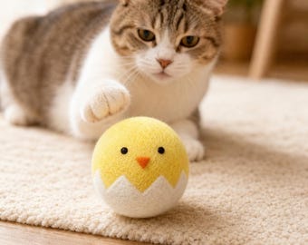 Leiser Katzenball aus Wolle, Handgefertigte Bereicherung für Innenräume