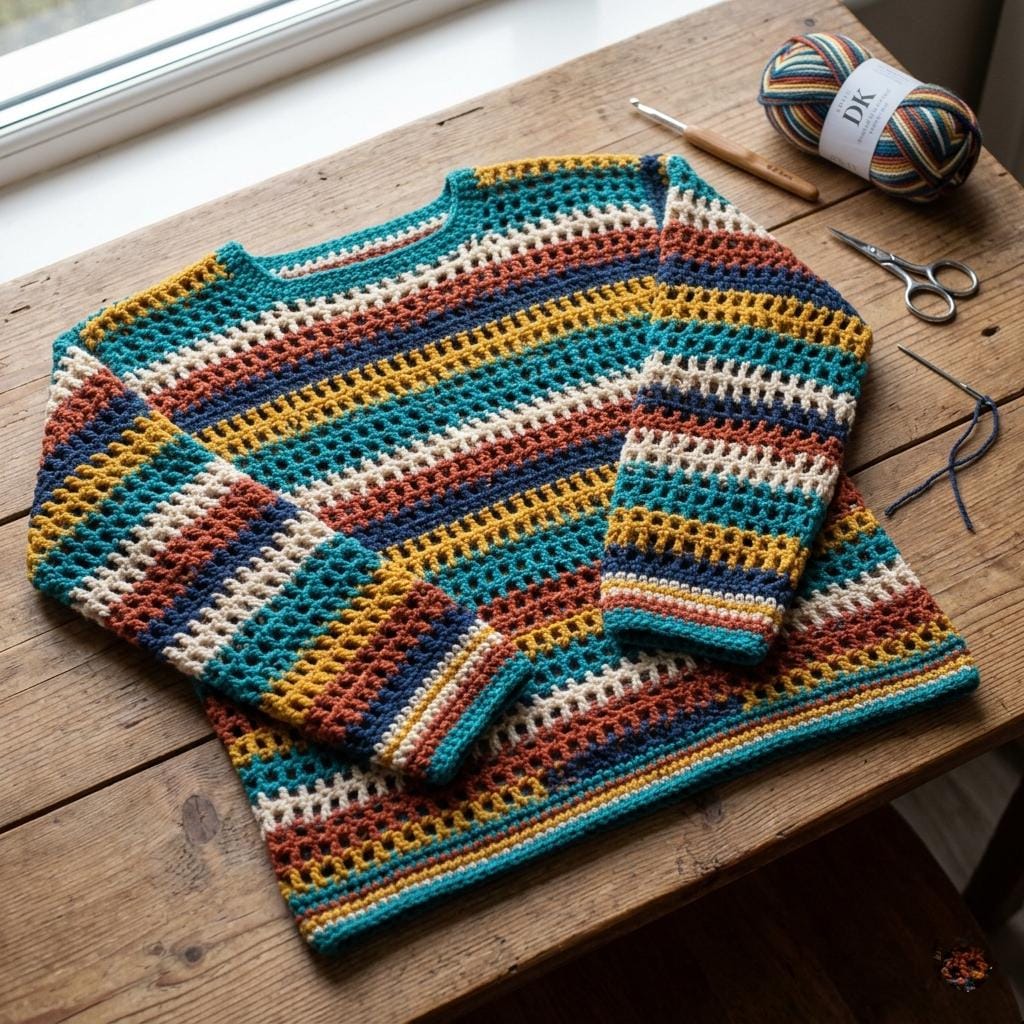 39 Mesh Sweater Crochet Patterns for Airy Layers, Pullovers, and Cardigans 21 Crochet Mesh Sweater