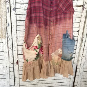 Special Listing for Bobi, Final payment on Farmhouse Frock XL/Plus, "Strawberries & Cream", for Layering, Prairie Chic, Junk Gypsy