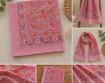 Hand Block Print Cotton Sarong, Beach Cover Up, Indian Pareo, Boho Beach Wrap, Handmade Cotton Sarong.
