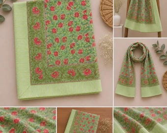 Pareo de algodón con estampado de bloques: Bufanda playera estilo bohemio, regalo ideal para ella o para él en cumpleaños o aniversarios.
