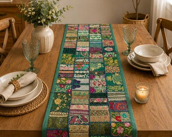 Bohemian Geometric Table Runner, Red Boho Table Runner with Tassels, Christmas Decor, Farmhouse Decor, Gift for Her, Hand Crochet Runner.