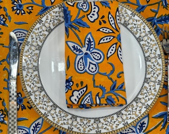 Mantel de algodón estampado a mano / Funda de comedor de estilo bohemio indio.