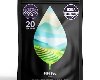 Organic Honey Scented Oolong Tea Bags – Whole Leaf, 20 Count (USDA Certified)