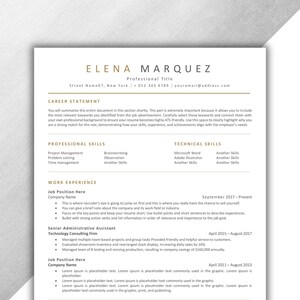 Modèle de CV numérique professionnel, compatible avec les systèmes de suivi des candidatures (ATS), minimaliste et moderne. Candidature d'emploi. Compatible Word, Google Docs et Apple Pages.