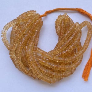 Perles de disque de pneu à facettes en citrine naturelle, Ficelle de 5-6 mm 7-8 mm pour la fabrication de bijoux, Perles de pierres précieuses, Forme taillée à la roue, Grossiste