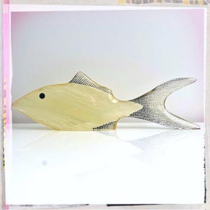 CLEARIDESCENT! - Vintage 70s PAL Abraham Palatnik Artemis Op Art FISH Large Lucite Figurine Brazil Mid Century Mod