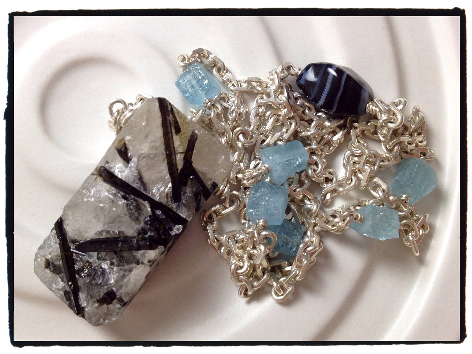 Tormalina Nera Pietra Ciondolo In Tormalina Nera Naturale Del Brasile, Con Catena In Acciaio Inox Da 20 Pollici, Per Energia E Stile Ciondolo Tormalina - Foto 9