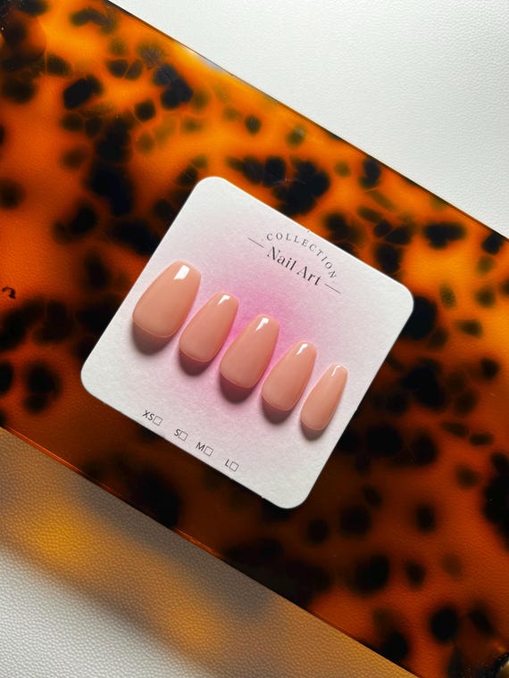 Everyday Beige Gel Handmade Press-on Nails: Medium Length | Nude Solid Set | Fake Nails | Minimalistic Nails |