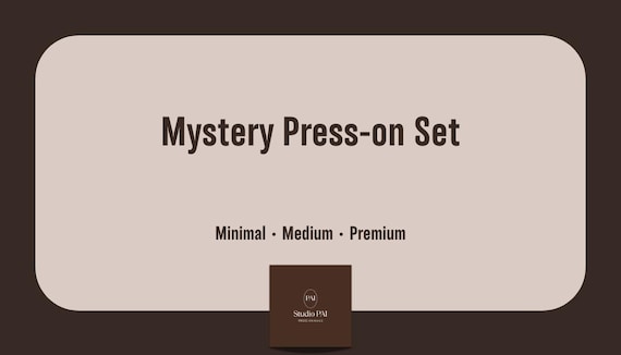 Mystery Press On Nails – Minimal, Medium Gel Set