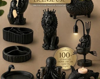 100+ Home Decor STL Bundle | Decorative Planters Candle Holders Trays Sculptures Organizer Models | Commercial License