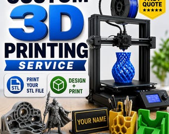 Custom 3D Printing Service, Print Your STL File, Custom 3D Model Design, Prototype Parts, Resin FDM pla PETG Printing