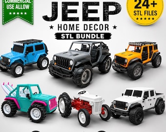 24+ Geländewagen STL Bundle, 4x4 LKW und Traktor 3D Druckdateien, Abenteuerfahrzeug Modelle, kommerzielle Nutzung Download