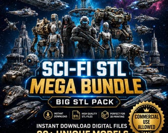 99+ Sci Fi Space Fleet STL Bundle, Futuristic Spaceship Models, Robot Mech STL Files, Galactic Vehicle Pack, 3D Print Download