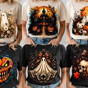 Halloween PNG Bundle, Spooky Season Sublimation PNG, Ghost Skull Haunted House Clipart, Cricut Cut File, DTF Shirt Design, Instant Download