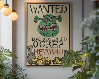 Shrek Meme Poster | Funny Ogre Wall Art | Internet Humor Print | Dank Meme Decor | Comedy Room Poster