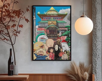 Spirited Away Poster | Studio Ghibli Wall Art | Chihiro Anime Print | Fantasy Movie Decor | Magical Anime Poster