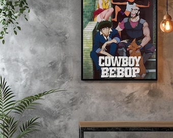 Cowboy Bebop Poster | Spike Spiegel Anime Wall Art | Space Western Print | Retro Sci Fi Decor | Anime Poster