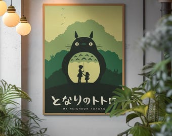 My Neighbor Totoro Poster | Studio Ghibli Wall Art | Totoro Forest Spirit Print | Anime Decor | Magical Movie Poster