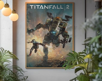 Titanfall Poster | Titan Mech Wall Art | Pilot Sci Fi Gaming Print | Futuristic Battle Decor | Gamer Room Poster