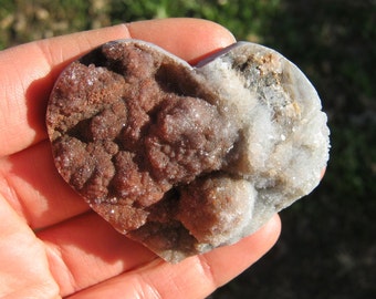 HUGE Chalcedony Druzy Heart, 425 Carat Druzie Crystal Heart, 70mm Gemstone Heart, Chakra Druze Stone, Metaphysical