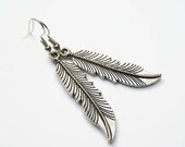 Large Feather Earrings, Feathers Earrings, Personalized Dangle Earrings, Native Earrings, Bohemian Jewelry, Southwestern Earrings