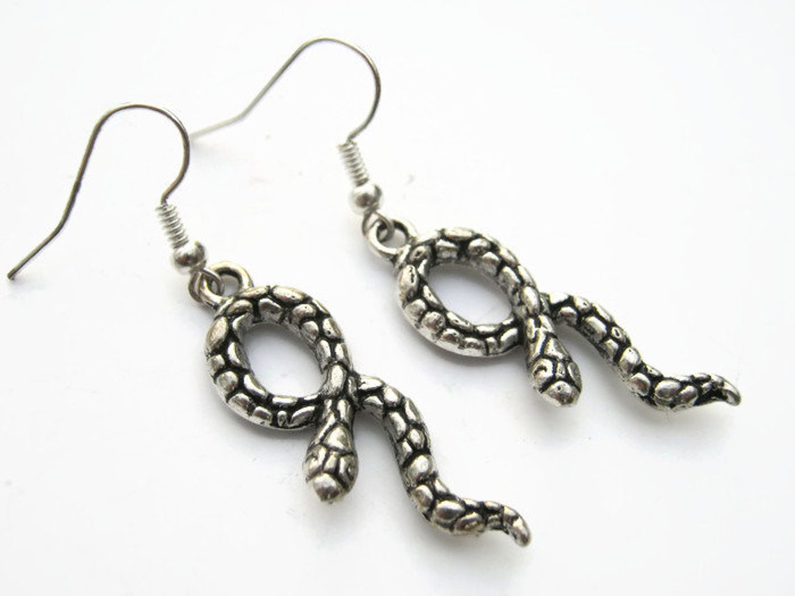 Snake Earrings Big Snake Dangle Earrings on Hypoallergenic Etsy